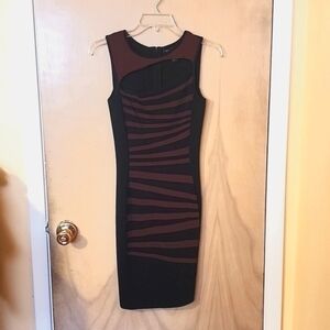 INCInternationalConcept Striped Bodycon Dress open chest  Size S